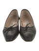 Manolo Blahnik Leather Bow Accents Ballet Flats