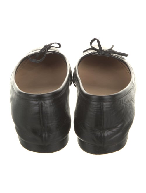 Manolo Blahnik Leather Bow Accents Ballet Flats