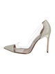Manolo Blahnik PVC Leather Trim Embellishment D'Orsay Pumps