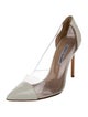 Manolo Blahnik PVC Leather Trim Embellishment D'Orsay Pumps