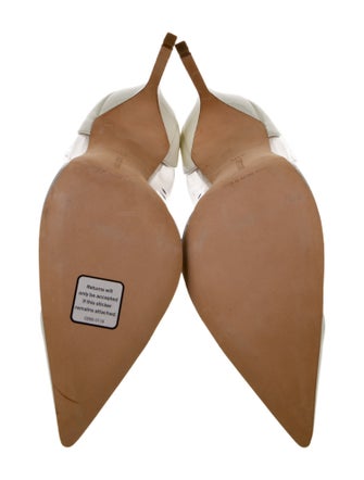 Manolo Blahnik PVC Leather Trim Embellishment D'Orsay Pumps