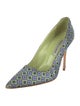Manolo Blahnik Satin Printed Pumps