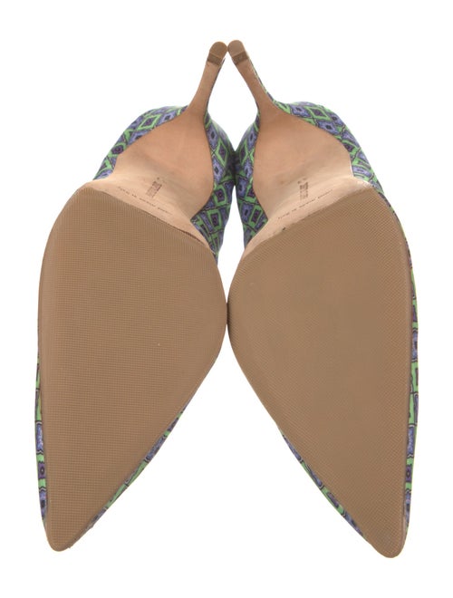 Manolo Blahnik Satin Printed Pumps