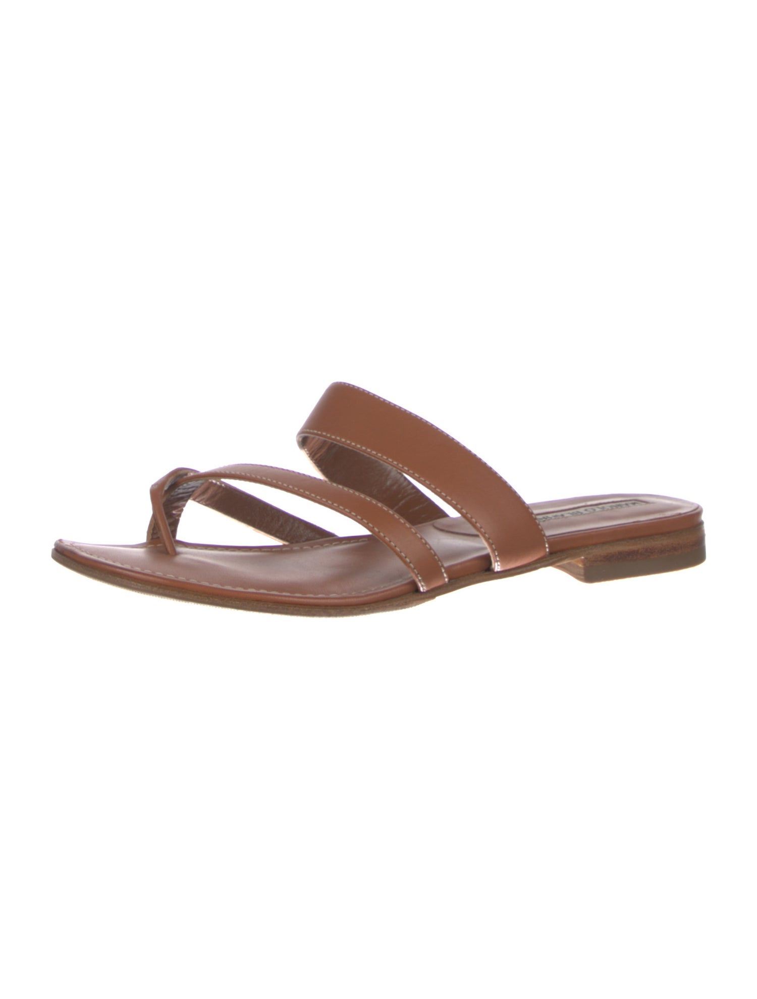 Manolo Blahnik Leather Slides