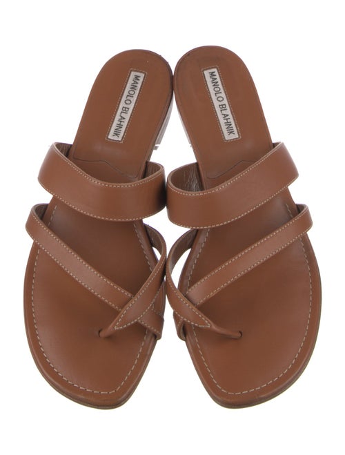 Manolo Blahnik Leather Slides