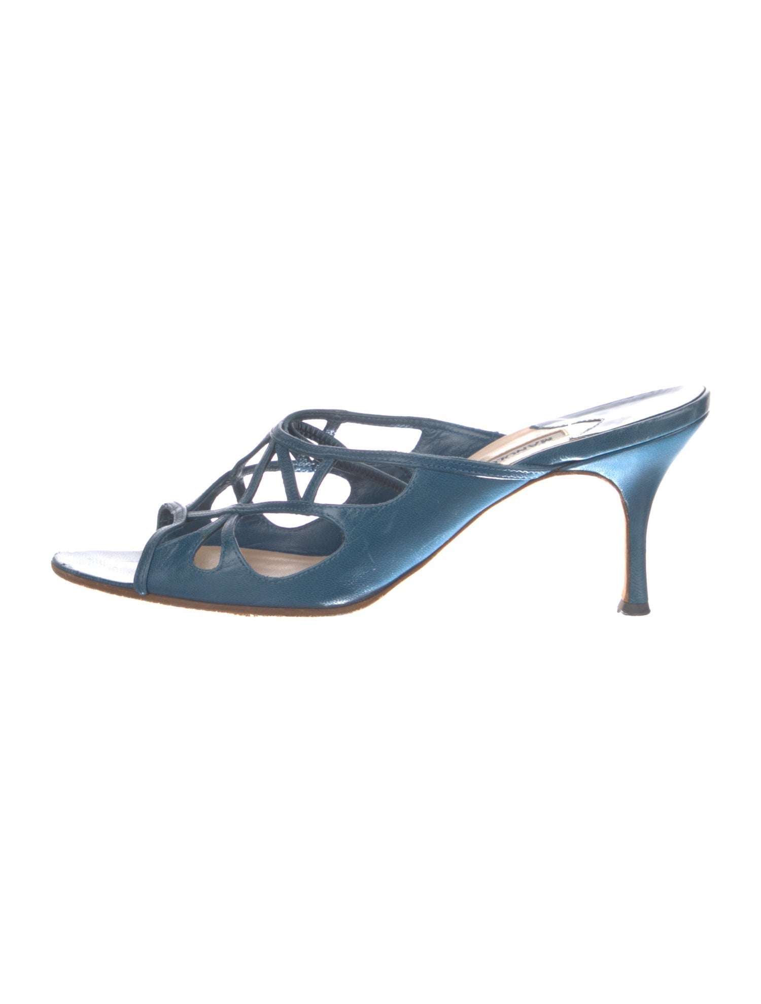 Manolo Blahnik Satin Slides