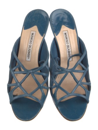 Manolo Blahnik Satin Slides