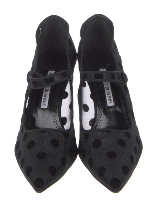 Manolo Blahnik Mesh Grosgrain Trim Pumps