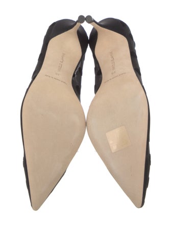 Manolo Blahnik Mesh Grosgrain Trim Pumps