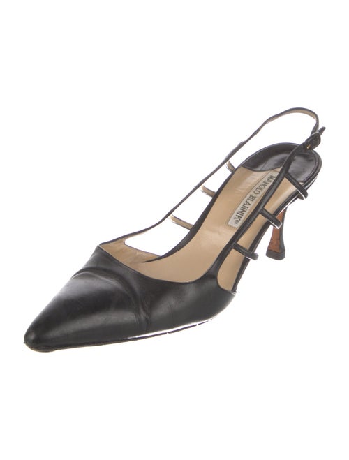 Manolo Blahnik Leather Slingback Pumps