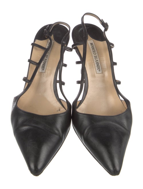 Manolo Blahnik Leather Slingback Pumps