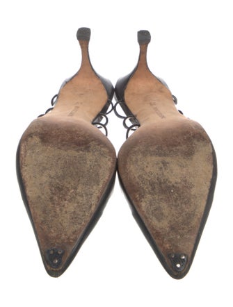 Manolo Blahnik Leather Slingback Pumps