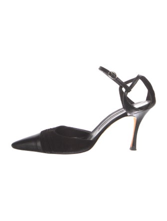 Manolo Blahnik Suede D'Orsay Pumps