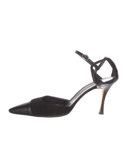 Manolo Blahnik Suede D'Orsay Pumps