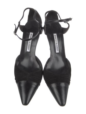 Manolo Blahnik Suede D'Orsay Pumps