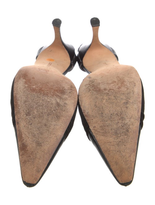 Manolo Blahnik Suede D'Orsay Pumps