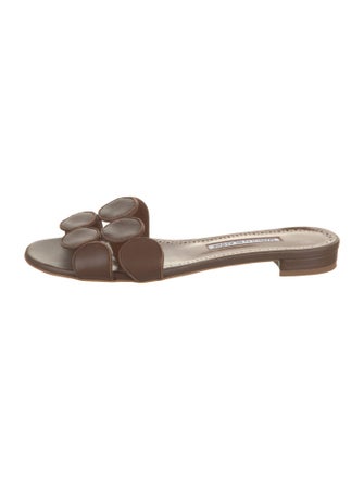 Manolo Blahnik Leather Slides
