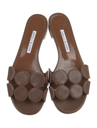Manolo Blahnik Leather Slides