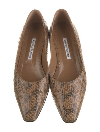 Manolo Blahnik Snakeskin Animal Print Flats