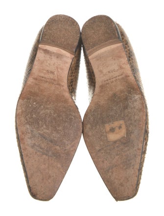 Manolo Blahnik Snakeskin Animal Print Flats