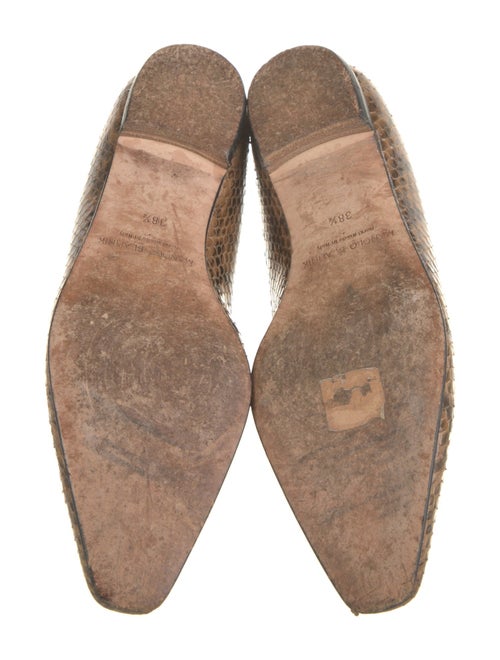 Manolo Blahnik Snakeskin Animal Print Flats