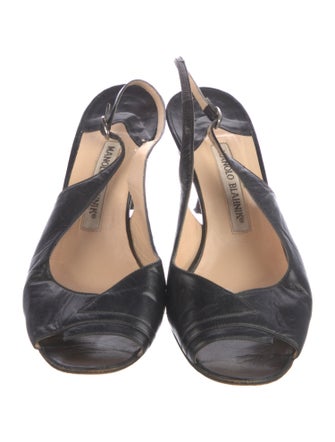 Manolo Blahnik Leather Slingback Sandals