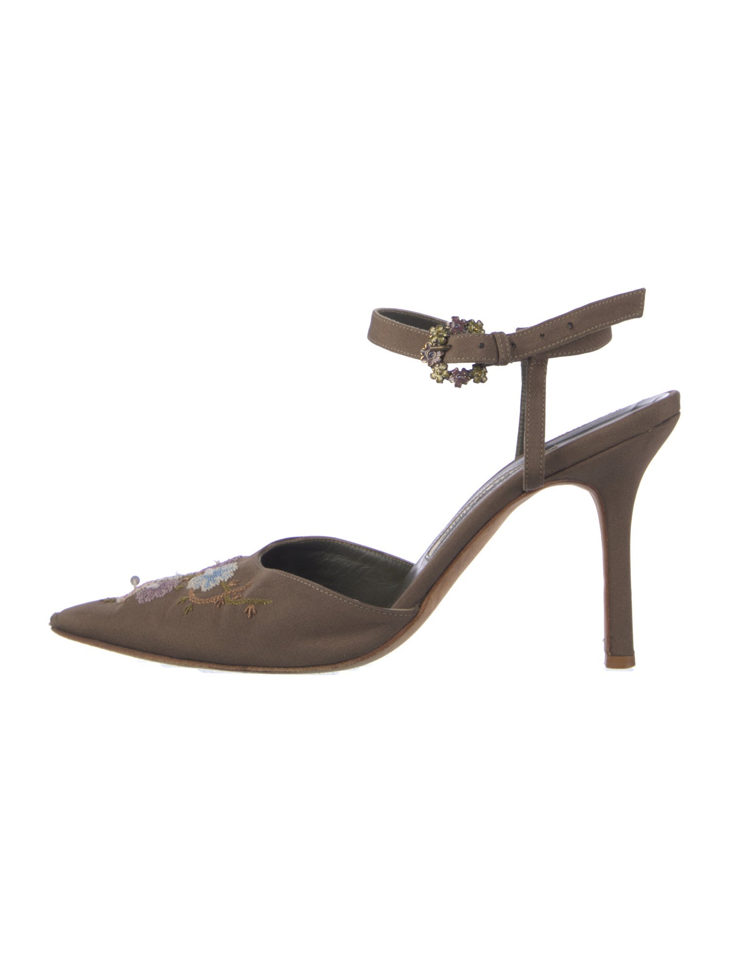 Manolo Blahnik Satin Slingback Pumps