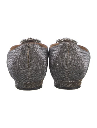 Manolo Blahnik Glitter Crystal Embellishments Flats