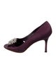 Manolo Blahnik Velvet Crystal Embellishments Pumps