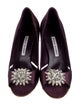 Manolo Blahnik Velvet Crystal Embellishments Pumps