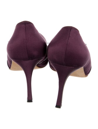 Manolo Blahnik Velvet Crystal Embellishments Pumps