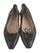 Manolo Blahnik Leather Bow Accents Ballet Flats