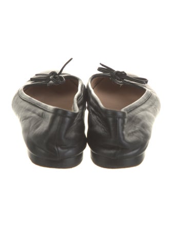 Manolo Blahnik Leather Bow Accents Ballet Flats