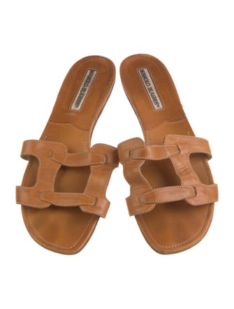 Manolo Blahnik Leather Slides
