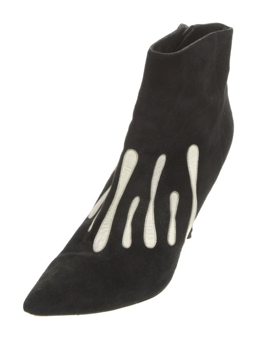 Manolo Blahnik Suede Colorblock Pattern Flats