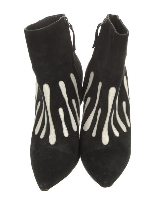 Manolo Blahnik Suede Colorblock Pattern Flats