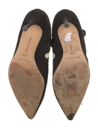 Manolo Blahnik Suede Colorblock Pattern Flats