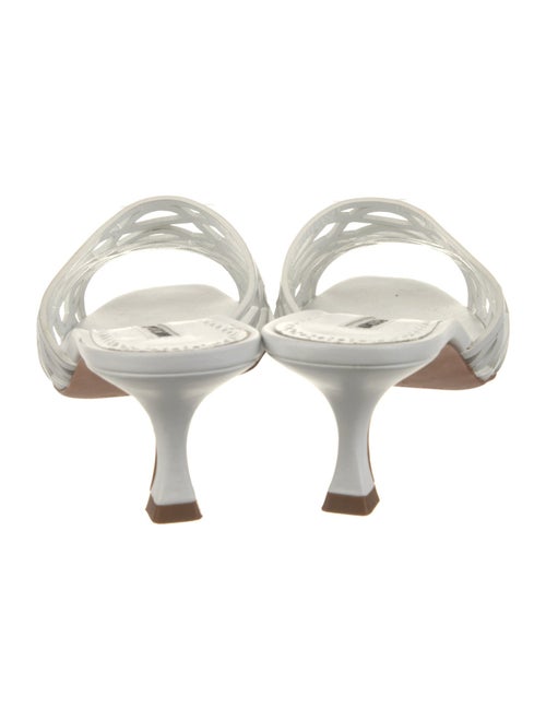 Manolo Blahnik Leather Cutout Accent Slides