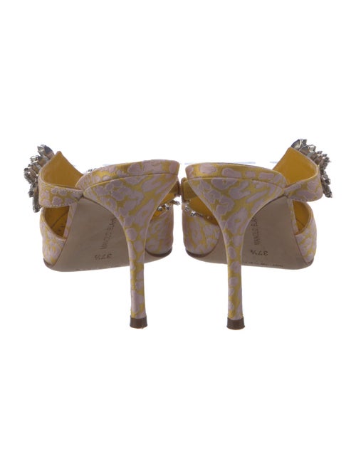 Manolo Blahnik Satin Patterned Mules