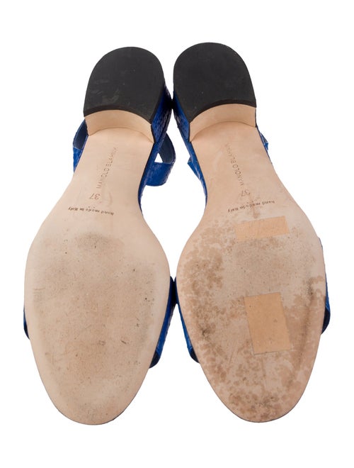 Manolo Blahnik Snakeskin Slingback Sandals