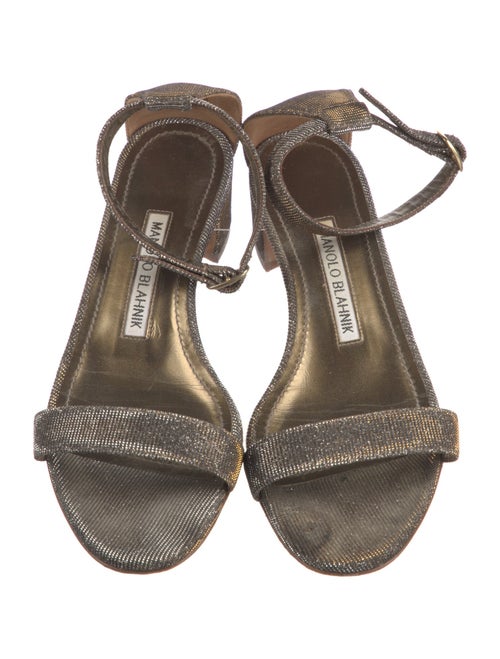 Manolo Blahnik Glitter Patterned Sandals