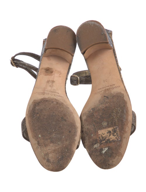 Manolo Blahnik Glitter Patterned Sandals