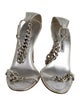 Manolo Blahnik Lizard Chain-Link Accents Sandals