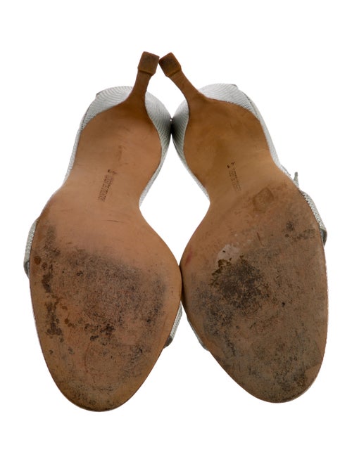 Manolo Blahnik Lizard Chain-Link Accents Sandals