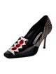 Manolo Blahnik Leather Striped Pumps