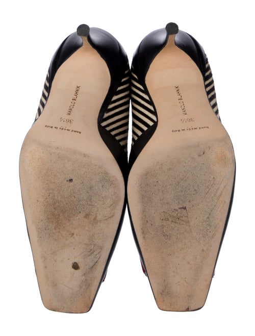Manolo Blahnik Leather Striped Pumps