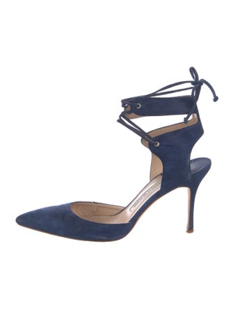 Manolo Blahnik Suede D'Orsay Pumps