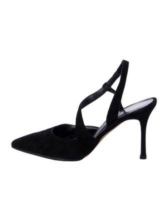 Manolo Blahnik Suede Slingback Pumps