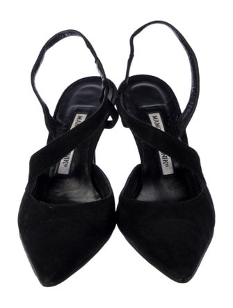 Manolo Blahnik Suede Slingback Pumps