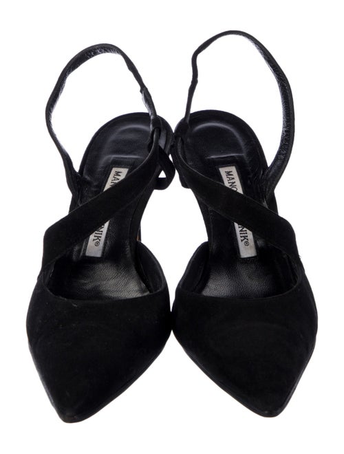 Manolo Blahnik Suede Slingback Pumps